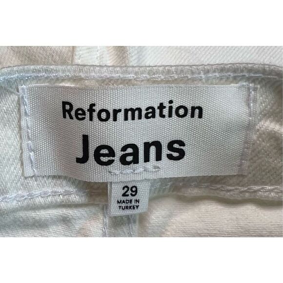 Reformation White Raw Hem Button Fly 100% Cotton Short NWT Size 29 - Picture 4 of 8